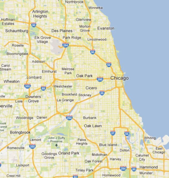 Map of Chicago Metro Area